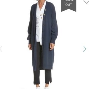 TIBI long blue cardigan duster